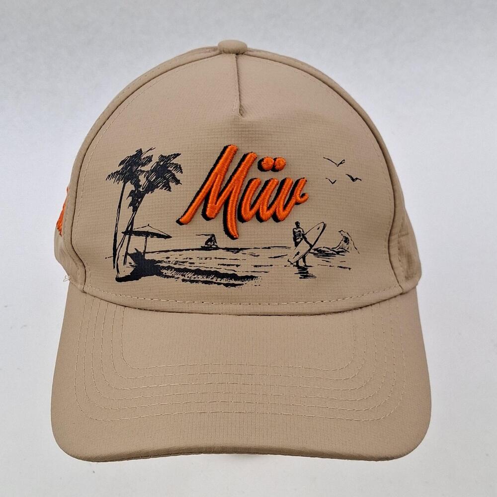 Muv Florida's Finest Hat Cap Strap Back One Size Beige Beach Surf Mens Summer